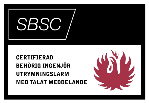 Certifierad utrymningslarm med talat meddelande